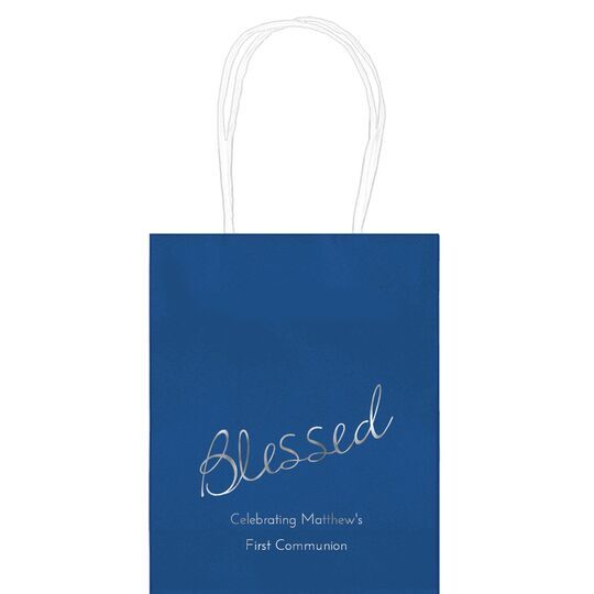 Expressive Script Blessed Mini Twisted Handled Bags